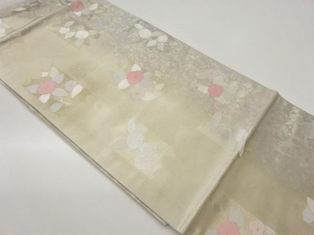 引箔抽象模様織出し名古屋帯